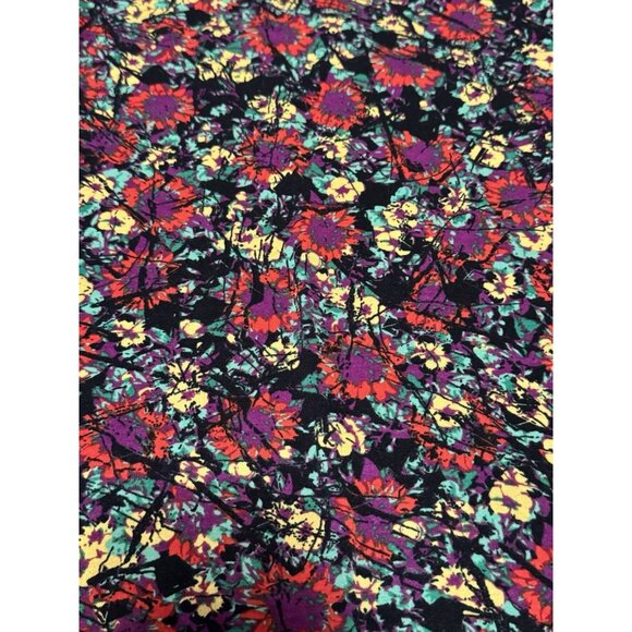 LulaRoe Irma Size XS Dark Floral Print Hi- Low Top Stretch Colorful Loungewear - Picture 6 of 10